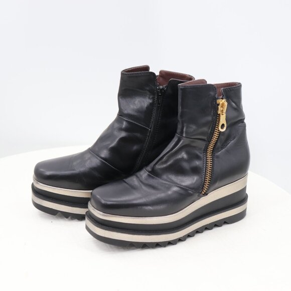 Marco Moreo White Label Platform Black Bootie Size 36